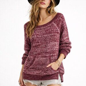 🎀  Free People Marled Wool Blend Sweater | Ballet Neck | Size S (fits S-M)